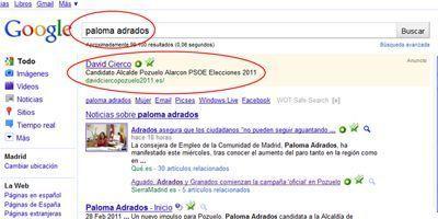 Cierco contrató la primera posición de Google en la búsqueda ‘Paloma Adrados’