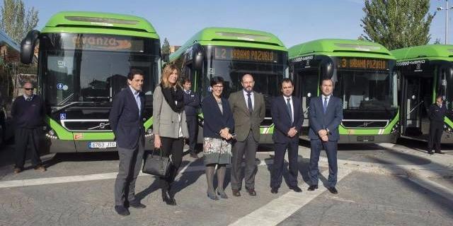 Cinco nuevos autobuses híbridos prestarán servicio en Pozuelo