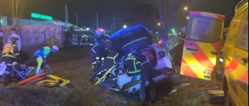 un-herido-grave-tras-un-choque-entre-un-autobus-y-un-turismo-en-pozuelo-de-alarcon