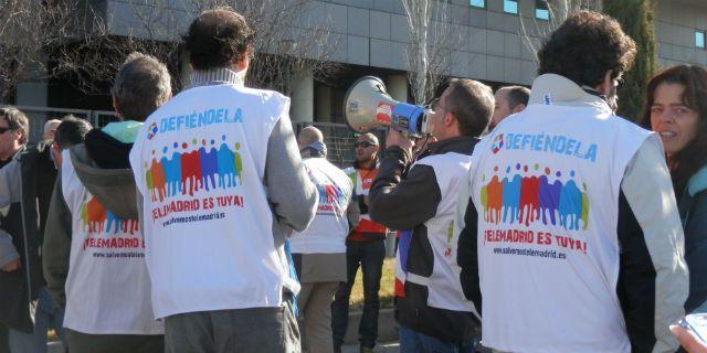 Los extrabajadores de Telemadrid se manifiestan en la sede de Ciudad de la Imagen