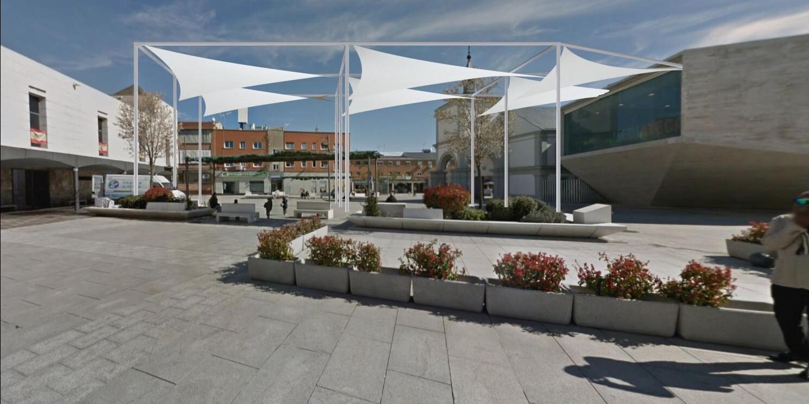 La cubierta textil de la Plaza del Padre Vallet estará instalada a finales de agosto