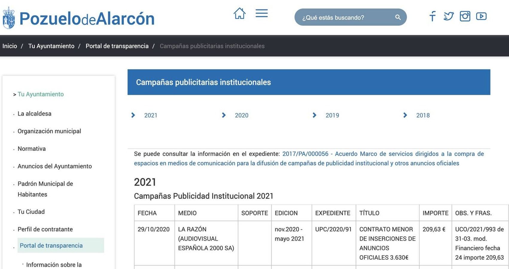 El Ayuntamiento desvela al fin sus cuentas del departamento de Comunicación gracias a DdP