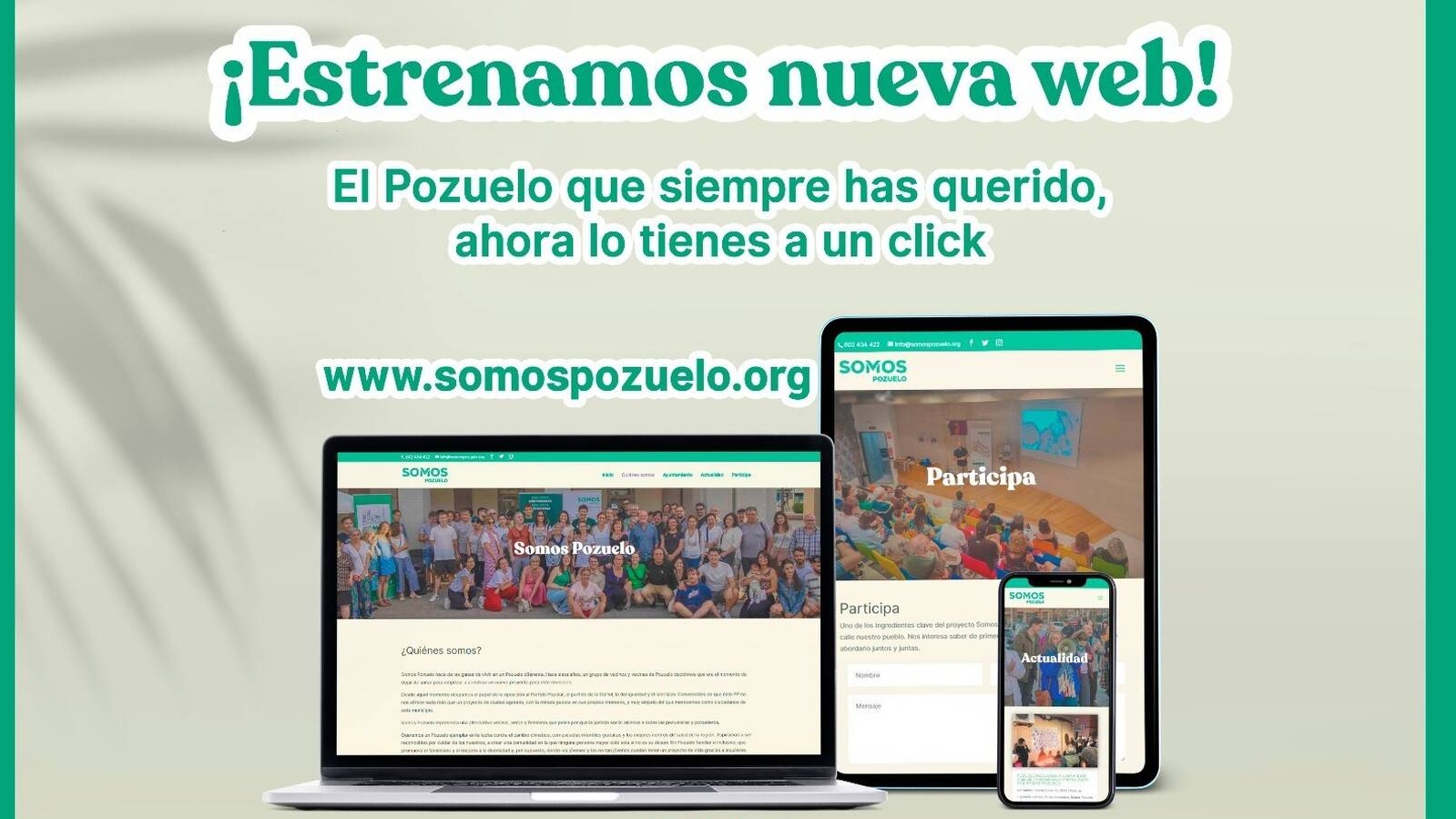Somos Pozuelo presenta su nueva página web para "facilitar la comunicación con los vecinos"
