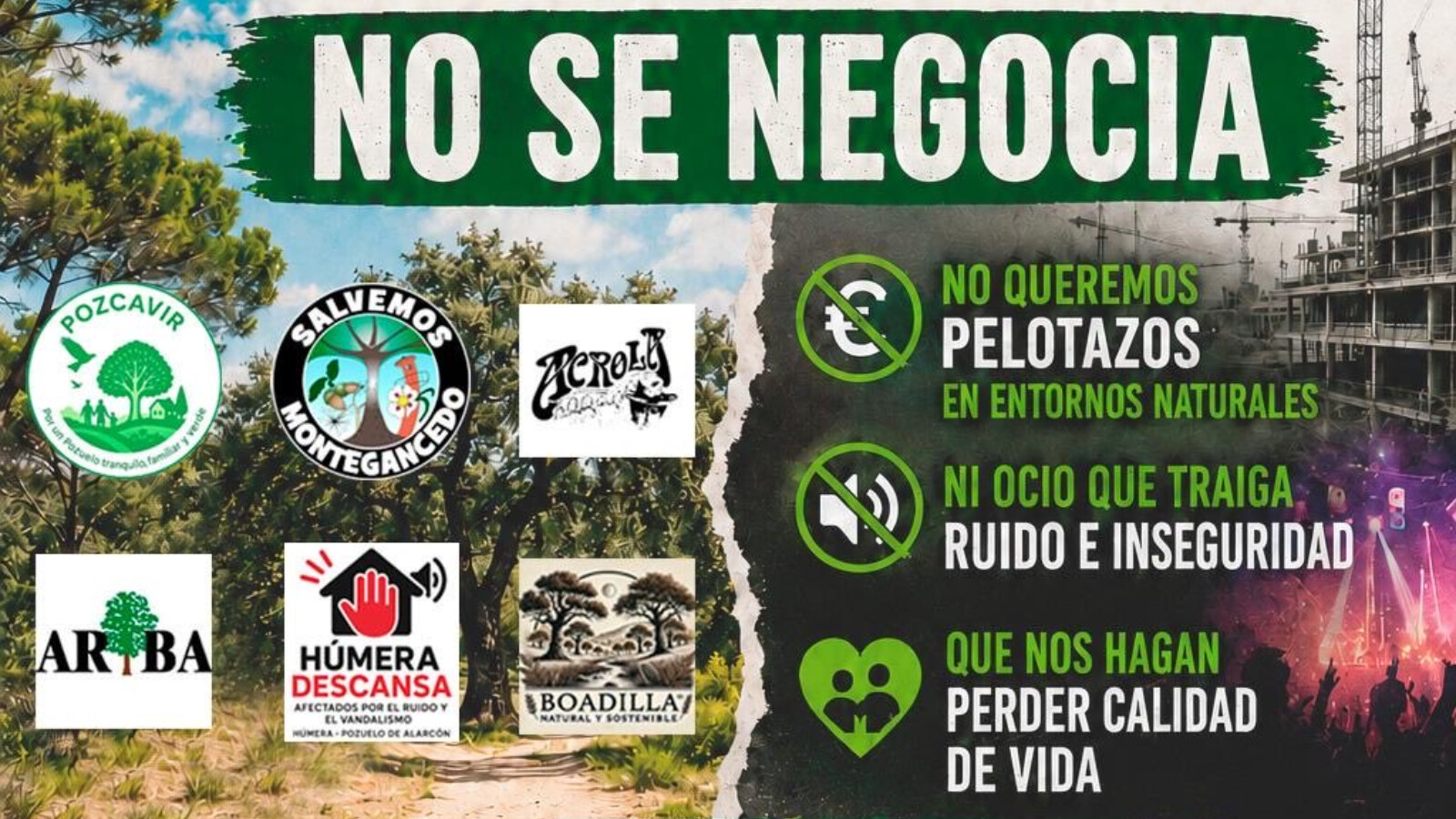 Colectivos vecinales y ecologistas convocan una concentración en Pozuelo
